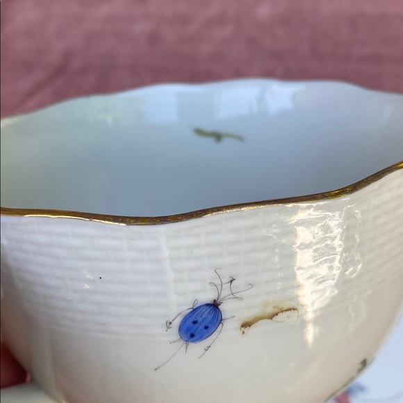 Herend Handpainted fruit and flora large tea cup and saucer plate. Antique - Picture 11 of 16